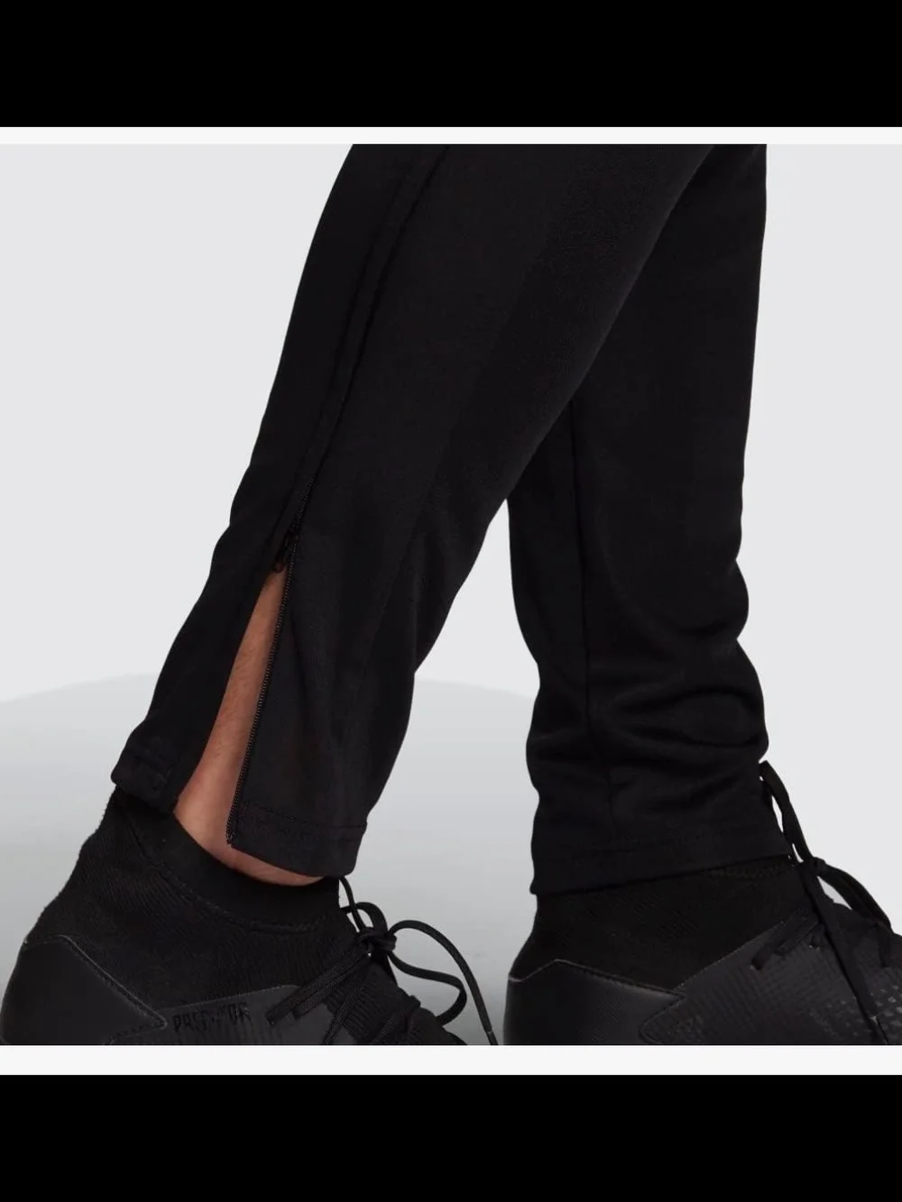 Adidas Black Jogger Pants with White Three-Stripes